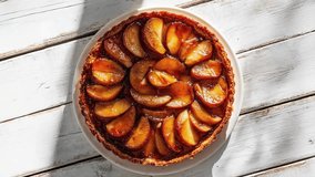 Golden Caramelized Apple Tarte Tatin on Rustic Wooden Table - Powered by Shutterstock - Get 15% off with code: PIKWIZARD15