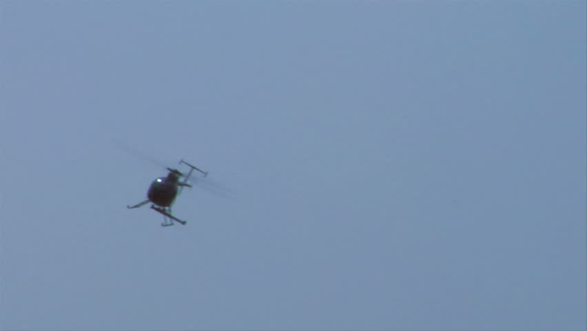 Helicopter flying away