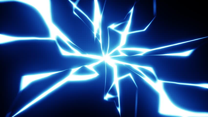 Thunder and Lightningt glowing motion 2D effect on black background