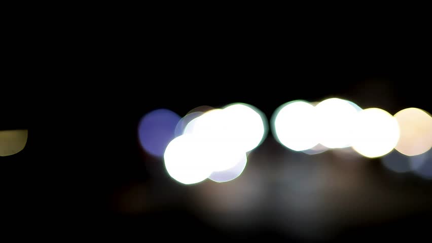 City traffic at night car light mooving blur