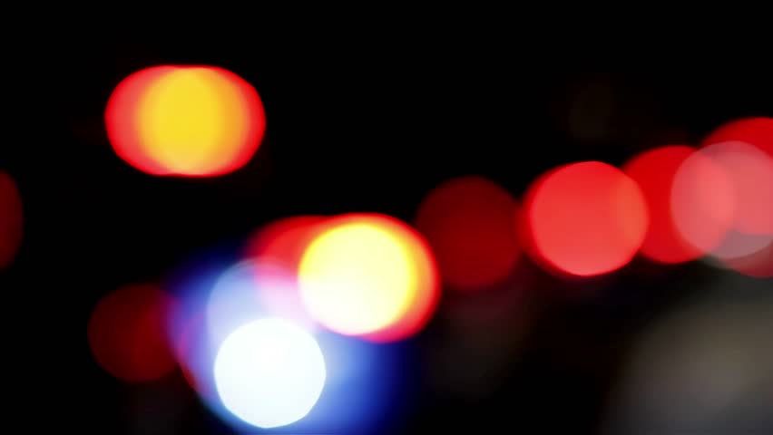 City traffic at night car light mooving blur