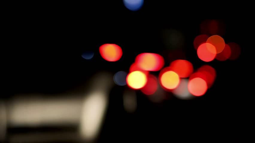 City traffic at night car light mooving blur