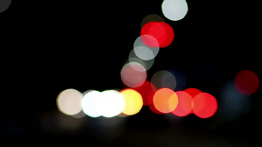 City traffic at night car light mooving blur