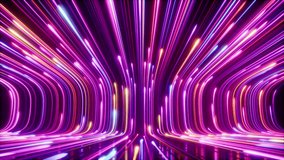 Vibrant neon light trails in a futuristic tunnel create a colorful and dynamic display, 3d rendering. 3D Illustration - Powered by Shutterstock - Get 15% off with code: PIKWIZARD15