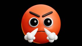 Angry with Exhaling face emoji, 3d emoticon animation, Alpha channel, Transparent video - Powered by Shutterstock - Get 15% off with code: PIKWIZARD15