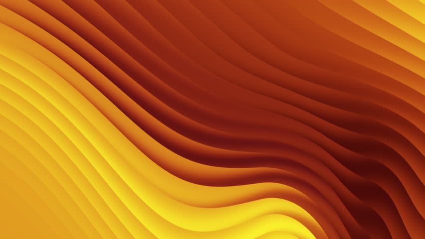 Abstract orange curved lines motion background seamless looping animation. 4K footage