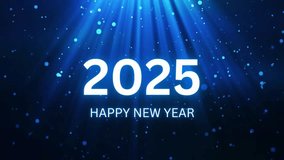 Happy new year 2025 blue particles animation. Congratulations New Year 2025, blue numbers, blue particles, 2025 - Powered by Shutterstock - Get 15% off with code: PIKWIZARD15