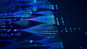 3D Animation of Colorful Branching Neural Network on Dark Background. Visualization of Complex Algorithms, Chatbot, Artificial Intelligence, Machine Learning and Large Language Models  - Powered by Shutterstock - Get 15% off with code: PIKWIZARD15