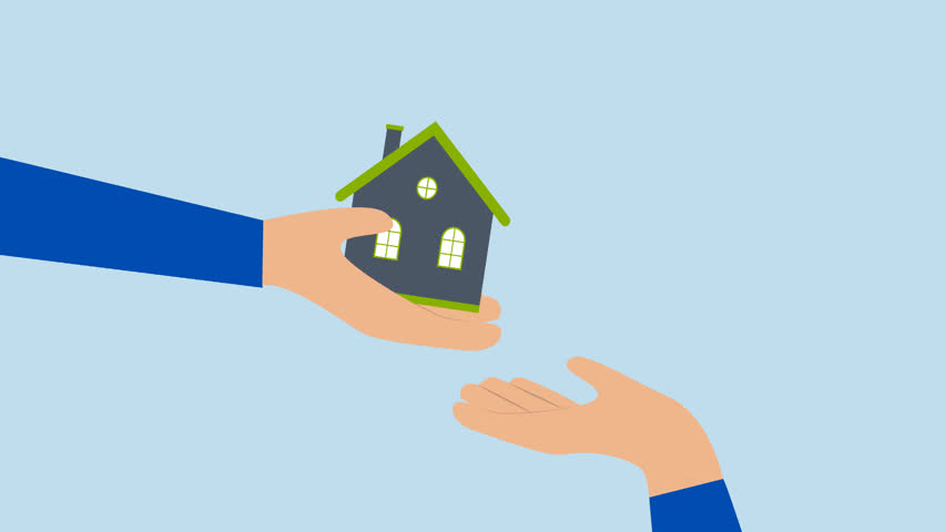 Inherit house or real estate from parents, 4k animation of Passing down wealth or possessions to his offspring in a minor way.