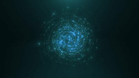 Abstract energy spiral. A rotating ball of luminous dots. Futuristic background. Abstract circles of rotating particles. Animation of abstract spinning light particles in concentric circular motions w - Powered by Shutterstock - Get 15% off with code: PIKWIZARD15