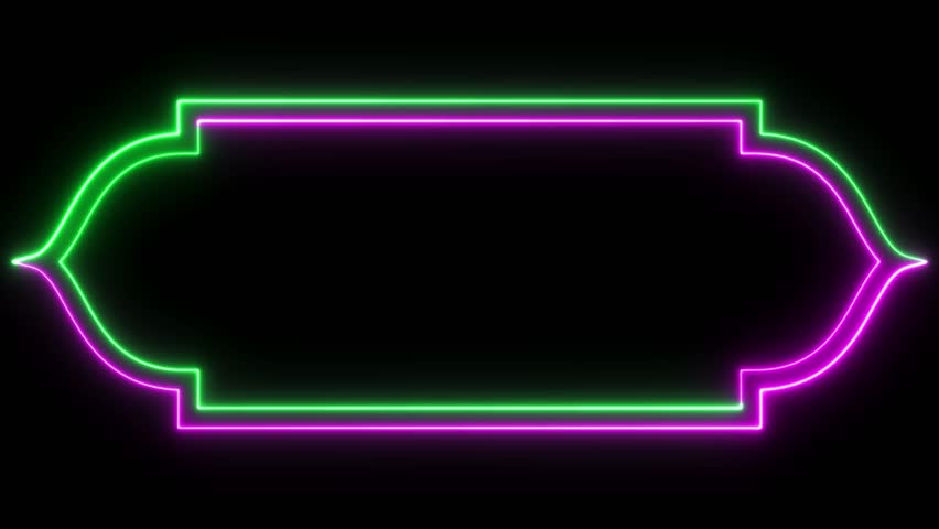 Neon islamic text box and banner Luxury Golden Arabic Islamic Banner Title Frame black Background neon Text Box