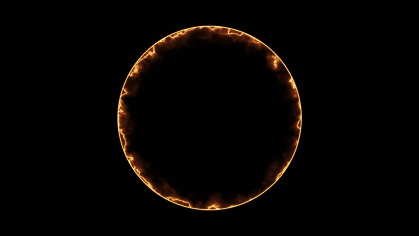 Super slow motion of fire circle isolated on black background. Filmed on high speed cinema camera, 1000 fps