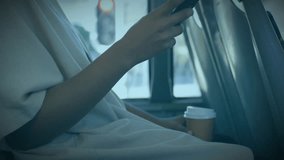 Animation of level up text over caucasian woman using smartphone. Global video game, finance, business, connections, computing and data processing concept digitally generated video. - Powered by Shutterstock - Get 15% off with code: PIKWIZARD15