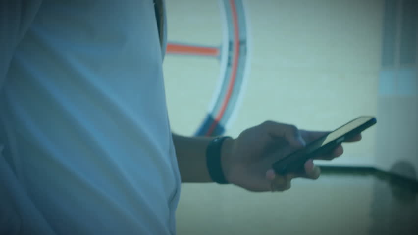 Animation of level up text over caucasian businessman using smartphone. Global video game, finance, business, connections, computing and data processing concept digitally generated video. - Powered by Shutterstock - Get 15% off with code: PIKWIZARD15