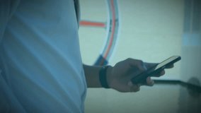 Animation of level up text over caucasian businessman using smartphone. Global video game, finance, business, connections, computing and data processing concept digitally generated video. - Powered by Shutterstock - Get 15% off with code: PIKWIZARD15