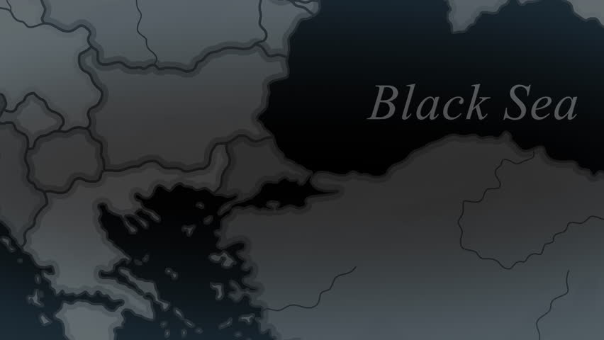 Choke Points - The Bosphorus Strait and Dardanelles Strait - Details - Flat animation map on a dark background