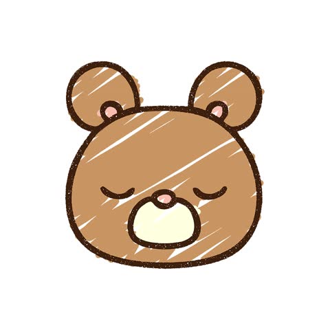 Simple looping animated Bear Face Chalk Drawing