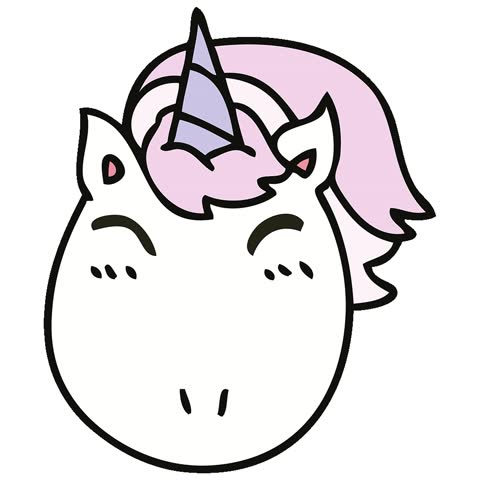 Simple looping animated hand drawn quirky cartoon unicorn