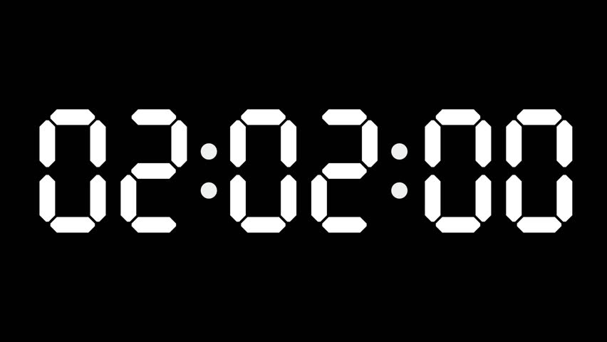 02:02 - 60 Second Full-Screen Countdown Timer with 7-Segment Display | 2:02 AM (Two O'Clock Two Minutes) | Two O'Clock, Two Minutes