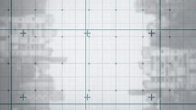 Grid lines and measurement points animation over blurred architectural structures. Construction, architecture, blueprints, design, engineering, planning - Powered by Shutterstock - Get 15% off with code: PIKWIZARD15