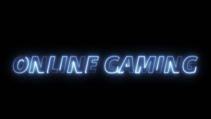 online gaming neon text animation
