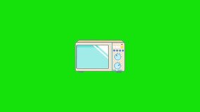 Microwave oven in cartoon style vector animation on green screen, Microwave oven icon set, Kitchen electric appliance for cooking food - Powered by Shutterstock - Get 15% off with code: PIKWIZARD15