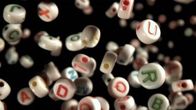 English letters fly and fall. Filmed on a high-speed camera at 1000 fps. High quality FullHD footage - Powered by Shutterstock - Get 15% off with code: PIKWIZARD15