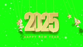 Happy New Year 2025 with swing concept. Green screen Happy New Year celebration concept. Year 2025 - Powered by Shutterstock - Get 15% off with code: PIKWIZARD15