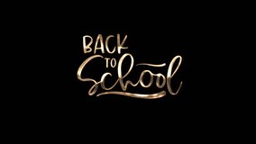 Animated golden text Back to School on alpha channel background with gold dots. - Powered by Shutterstock - Get 15% off with code: PIKWIZARD15