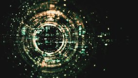 Futuristic circular HUD screen display matrix, hi-tech digital data telemetry with encrypted numbers, display dynamic background for computer desktop screen display format - Powered by Shutterstock - Get 15% off with code: PIKWIZARD15