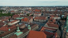 4K Aerial Drone Video of Market Square of Hauptmarkt Nürnberg with Schoner Brunnen monument in Nurnberg, Germany - Powered by Shutterstock - Get 15% off with code: PIKWIZARD15