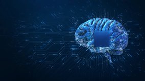 Brain Science and Research Technology Innovative Artificial Intelligence Or Big Data Models Background. deep machine learning brain network connection. Matrix animation AI. cyberspace virtual display - Powered by Shutterstock - Get 15% off with code: PIKWIZARD15