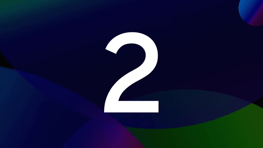 Count from 1 to 3 on a colorful background.