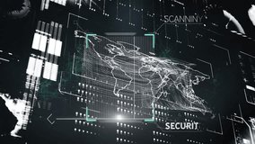 QR code and world map with scanning object and security check animation. Technology, global, digital, verification, identification, information - Powered by Shutterstock - Get 15% off with code: PIKWIZARD15