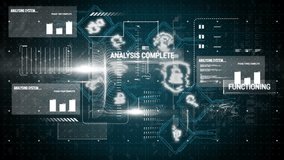Analysis complete and scanning animation over digital interface with futuristic graphics. Technology, data, cybersecurity, virtual, innovation, modern - Powered by Shutterstock - Get 15% off with code: PIKWIZARD15