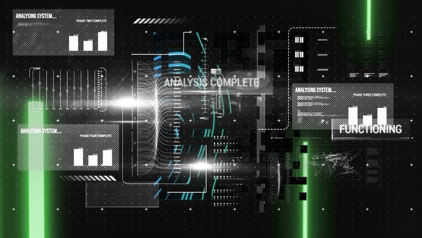Scanning and analysis complete animation over digital circuit board and data charts. Technology, innovation, futuristic, networking, electronics, visualization - Powered by Shutterstock - Get 15% off with code: PIKWIZARD15