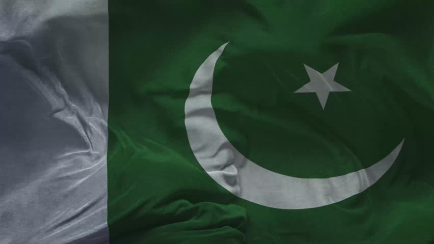 Pakistan Flag .Slow Motion Cloth Animation -3D Rendering