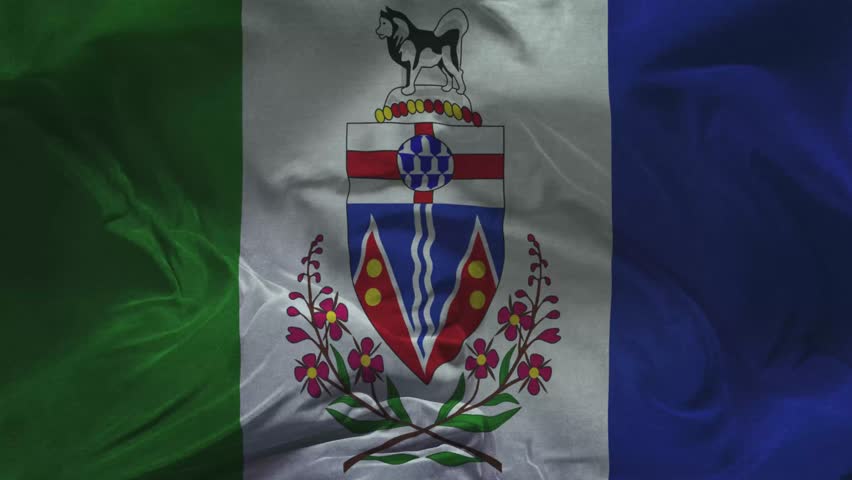 Yukon Flag Slow Motion Cloth Animation -3D Rendering
