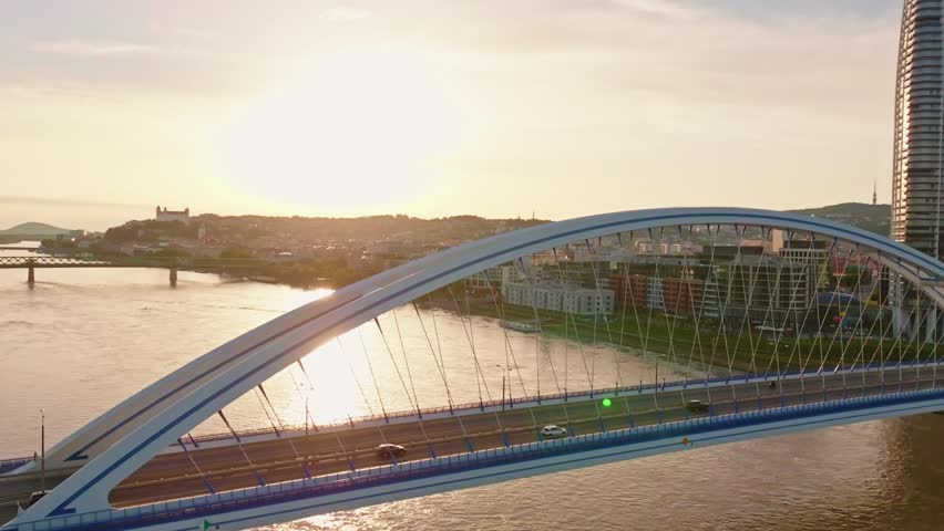 Aerial view of Bratislava, Slovakia, capturing the city