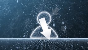 Digital people icon and 3d arrows on binary data technology looping background.	
 - Powered by Shutterstock - Get 15% off with code: PIKWIZARD15