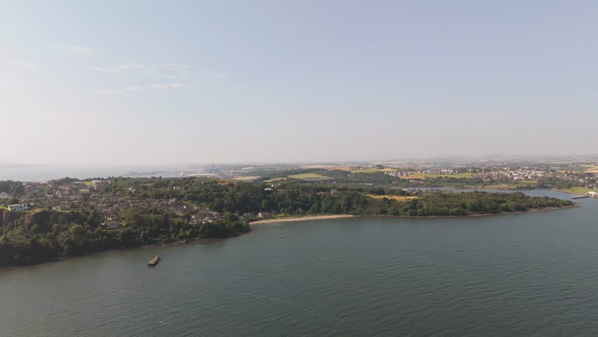 Beach in Scotland with a view of Inverkeithing