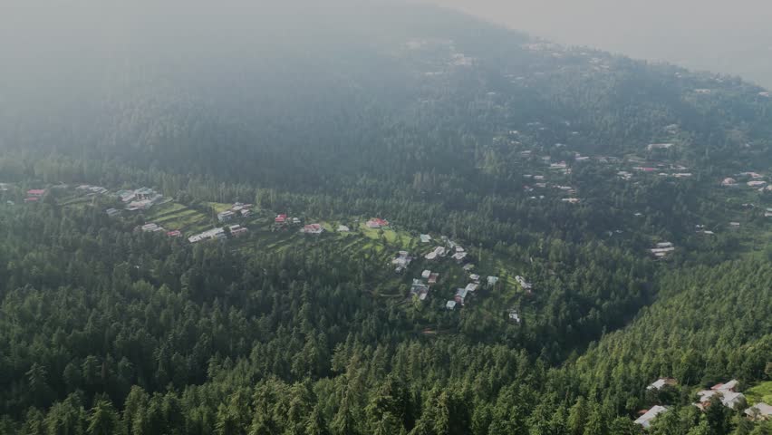 aerial view of murree green mountains