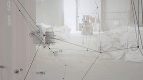 Network of connections and data processing animation over warehouse with forklift. Logistics, technology, automation, supply chain, distribution, connectivity - Powered by Shutterstock - Get 15% off with code: PIKWIZARD15