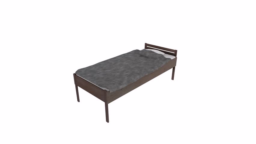Sleek modern single bed design in minimalistic 3D