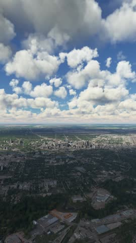 3D - Front Aerial Shot of the City of Winnipeg Manitoba. Canada