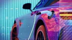EV Electric car silhouette with low battery charging at electric charge station. 3d render and illustration. - Powered by Shutterstock - Get 15% off with code: PIKWIZARD15