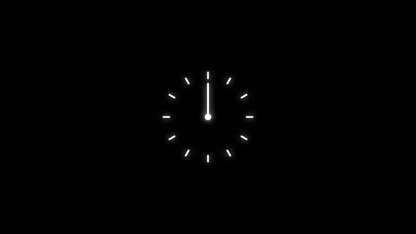 Analog Clock Icon Animation -4k video.