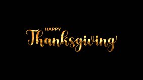 Animated text Happy Thanksgiving in gold color. Suitable to use on Thanksgiving events and social media posts. - Powered by Shutterstock - Get 15% off with code: PIKWIZARD15