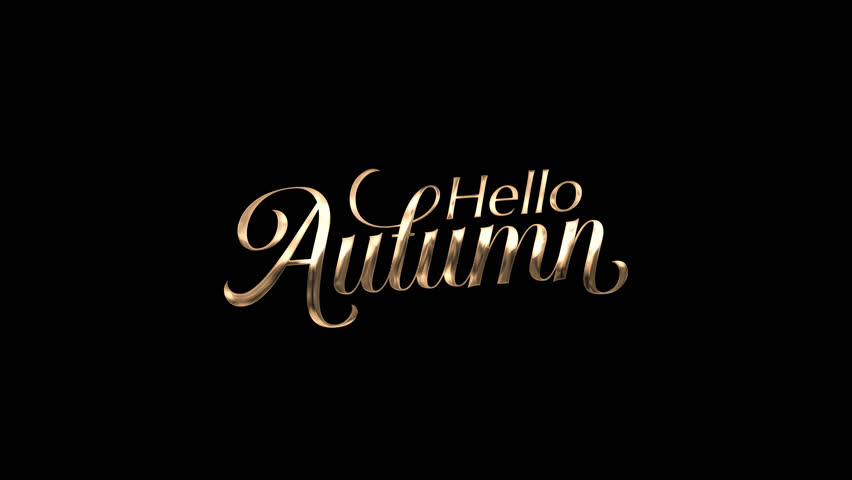 hello autumn text animation with beautiful lettering for celebration, banner, etc.