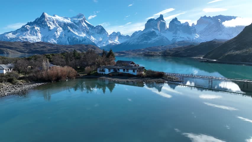 National Park At Torres Del Paine Puerto Natales Chile. Captivating Aerial View Of Plantations Forming Geometric Patterns. Outdoor Travel Patagonia Glacier. Exploration Patagonia Aerial Landscape.